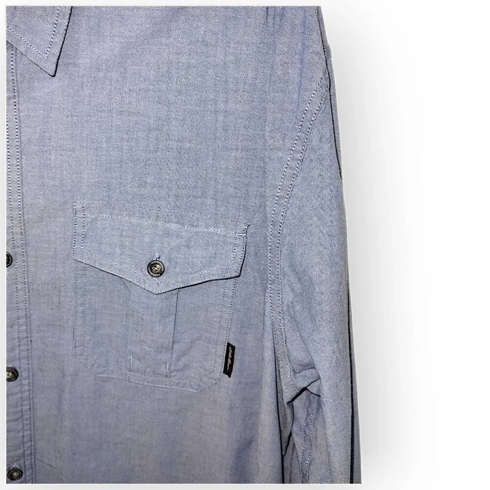 Eddie Bauer Mens Blue Oxford Long‎ Sleeves Sz XL Classicore Preppy Long Sleeves
